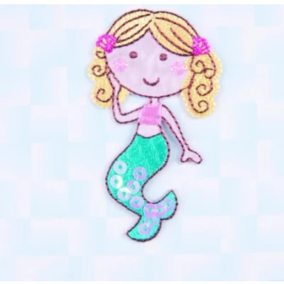 Image of Craft Factory Iron or Sew On Fabric Motif Applique Mermaid each