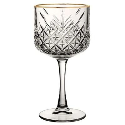 Image of Pasabahce Timeless Vintage Cocktail Glasses Gold Rim 19.25oz / 550ml Case of 12 Glassware