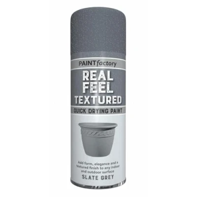 Image of AlezyB 1 x Real Feel Textured Slate Grey Spray Paint 400ml, Quick Drying, Decorative Effect Aerosol Can for Wood Metal