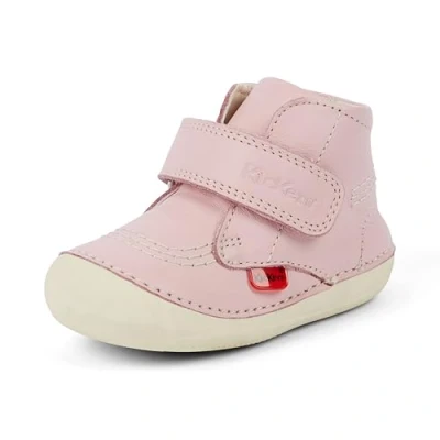 Image of Kickers Unisex Baby Softer Hi Boots Soft Sole Easy Fasten Comfortable Cushioned, Light Pink, 0 UK Child
