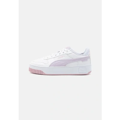 Image of Puma Carina Street Beach Florals JR Unisex Trainers for kids, Size: 4.5, White/lilac frost/rose mauve High quality imitation leather