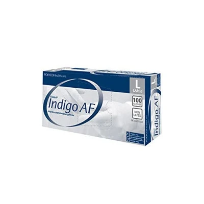 Image of Bodyguards Polyco MFNP100/03 Finite P Indigo AF Nitrile Disposable Gloves, Large/9,