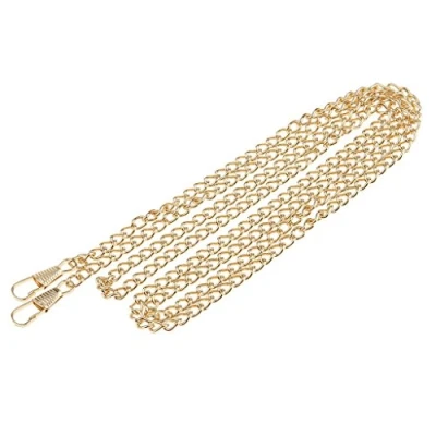 Image of U K Metal Skinny Bag Chain Strap Replacement for Handbag Crossbody Shoulder 120cm Gold Comfortable and Environmentally Durable Useful
