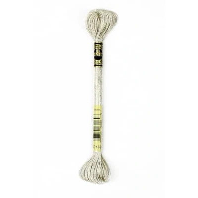 Image of DMG Plaid Cotton Thread, Variegated for Stitching, 8 Metres metallic silver