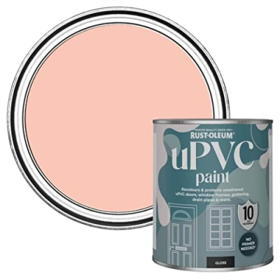Image of Rust Oleum Peach uPVC Door and Window Paint In Gloss Finish Happy As A Clam 750ml