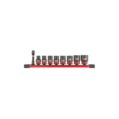 Image of Milwaukee Impact Socket Set 4932480454 Molybdenum Chrom Steel, Black