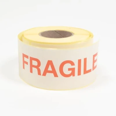 Image of Fragile Sticker Label Roll Pack of 3 750 Labels