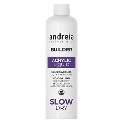Image of Andreia Professional Nail Builder Acrylic Monomer Liquid Slow Dry 250 ml For Beginners Salon Quality Strong Adhesion Extensions