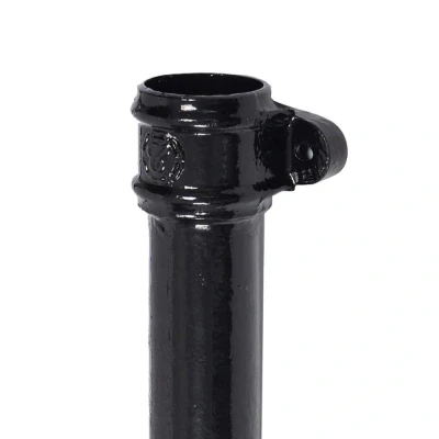 Image of Saint Gobain Classical Plus Cast Iron Downpipe with Ears 100mm Black Pam Building Products