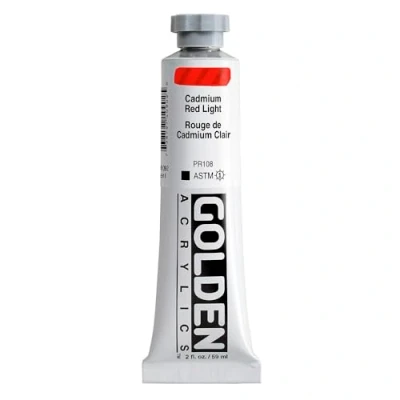 Image of Pro Art Golden Heavy Body Acrylic Paint 2 oz Cadmium Red Light