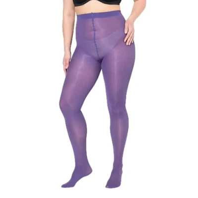 Image of Ulla Popken Women&#039;s Essential Mikrofaser strumpfhose, 60 Den Tights, Purple, 62