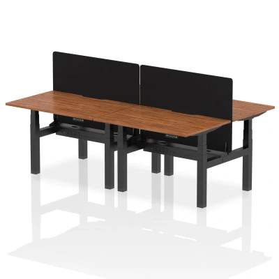 Image of Air B2B 1200x800 Adjustable 4P Bench Desk Scallop Walnut/Black +Screen