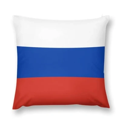 Image of Short Plush Cushion Cover 45cm x 45cm, Concealed Zipper, Russian Flag Pillow Case for Living Room, Bedroom, Sofa