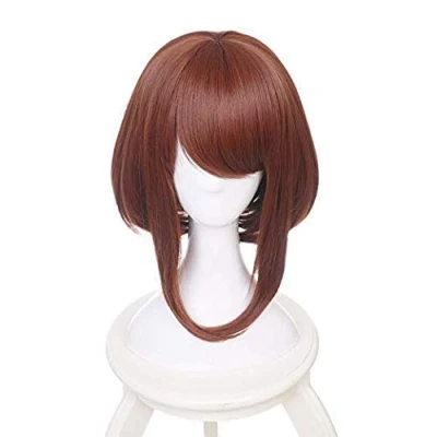 Image of Yamia Anime Cosplay Wig with free Cap for My Hero Academia Halloween Costume (Ochako Uraraka)