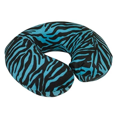 Image of Memory Foam Moulded Pressure Relief Neck Cushion Comfort and Posture, Ideal for Travel Supports the Head, Chin when Sleeping use Plane, Train or Car Journeys Pillow In Blue Tiger