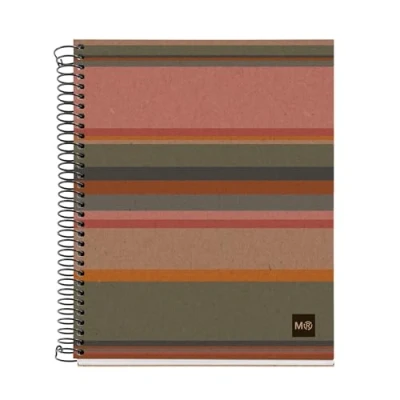 Image of Miquelrius A5 notebook, 120 sheets of 80 g/m², lined inside, recycled paper (reclaimed after consumption), plain notebook with 2 holes for filing, Eco Ruled
