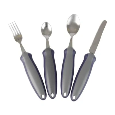Image of Homecraft Newstead Cutlery, Weighted Set (Eligible for VAT relief in the UK) Adaptive Dining Aid, Utensil Elderly, Disabled, Parkinson&#039;s Disease, &amp; Arthritis, Eat Easier, Non Slip Grip