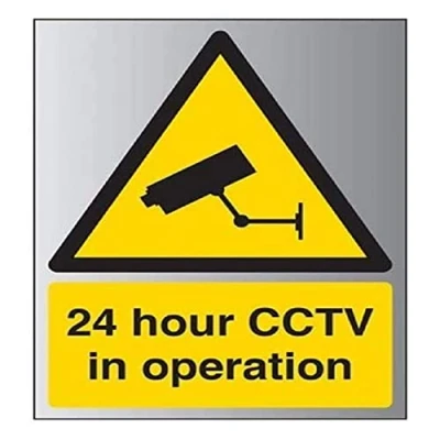 Image of V Safety 24 Hour CCTV In Operation Sign 150mm x 200mm 3mm Brushed Alu Comp