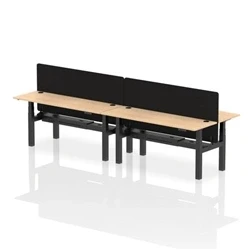 Image of Air B2B 1800x600mm Adjustable 4P Bench Desk CP Maple/Black + Screen