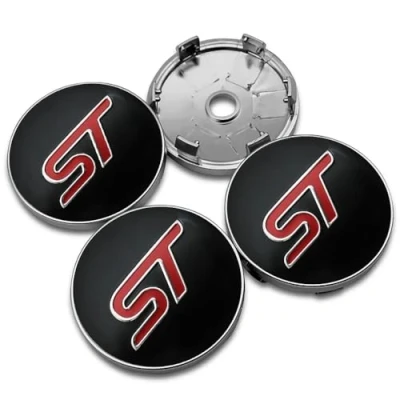 Image of WxsDsq Wheel Center Hub Centre Caps 60MM 4 PCS Compatible with for Ford ST Focus X 2 3 Kuga Fiesta Mondeo Hubcaps ABS Alloy Ring,B