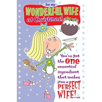 Image of for My Wonderful Wife at Christmas Funny Card Quitting Hollywood Cards XR5003