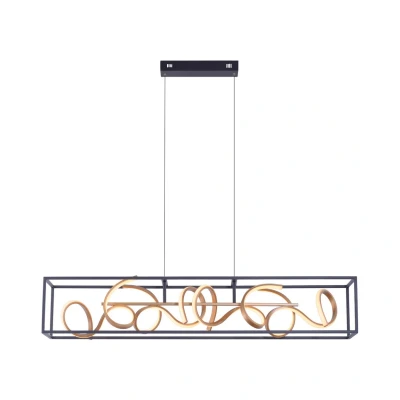 Image of Selina Bar Pendant Ceiling Light Black 4x 10.2W LED 3000K Dimmable
