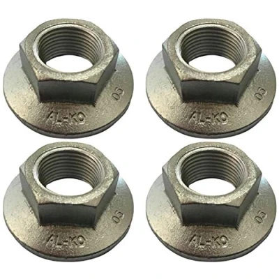 Image of 4 x M27 Genuine Alko &#039;One Shot&#039; Axle End Nuts, Hub, Stake, 35mm, 36mm Socket, Trailer,