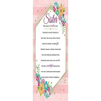 Image of Piccadilly Greetings Heartfelt Wishes Sentimental Birthday Card Sister 9 x 6 inches Regal Publishing, C80681
