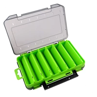 Image of Large Size Doublex Sided Fishing Tackle Box 14 Compartments Bait Lure Hook Storage Accessories Plastic Case