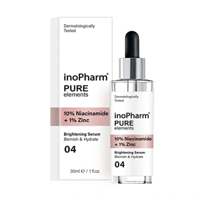 Image of Rubella inoPharm Pure Elements 10 Percent Niacinamide + 1 Zinc Brightening Serum for Refining Blemishes 30 ml