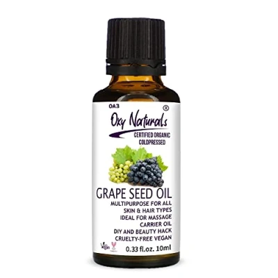 Image of GrapeSeed Oil Cold Pressed 100% Pure and Natural Carrier Massage Oil, Grape Seed for Skin Hair 10ML