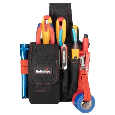 Image of Hultafors Work Gear HT5101 Small Technician&#039;s Pouch, Heavy Duty Ballistic Polyester, Neoprene Padded Cell Phone Holder, Large Main Pocket