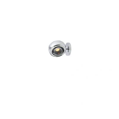 Image of LOOM DESIGN LED wall lamp Optic chrome coloured aluminium Ø 12cm