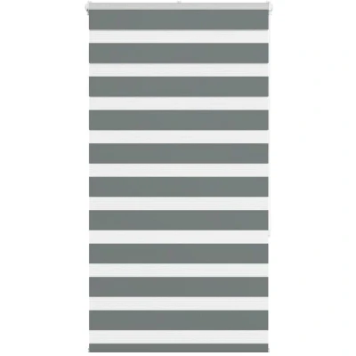 Image of vidaXL Zebra Blind Dark Grey 80x150 cm Fabric Width 75.9 Polyester