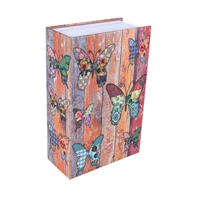 Image of Diversion Book Safe with Key Lock, Secrect Hidden Lock Box Large Money High Capacity, 7.09 x 4.53 2.17 inches(Butterfly Type)