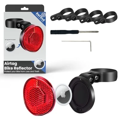 Image of ReFind Airtag Bike Reflector. Hidden Holder for Apple Airtag, Anti Theft Bicycle Reflector, GPS Tracker and Lock Bicycle, Ebike, Scooter (No P09)