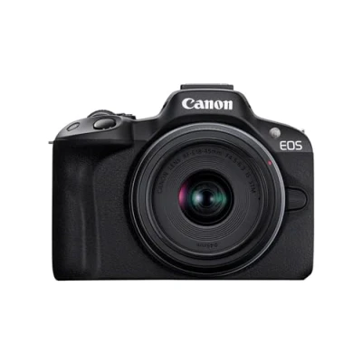 Image of Canon EOS R50 Mirrorless Camera (Black) + RF S 18 45mm F4.5 6.3 IS STM Lens 24.2MP, APS C, 15fps 4K 30p Oversampled 6K Video Wi Fi and Bluetooth Compact, Portable for Travel &amp; Vlogging