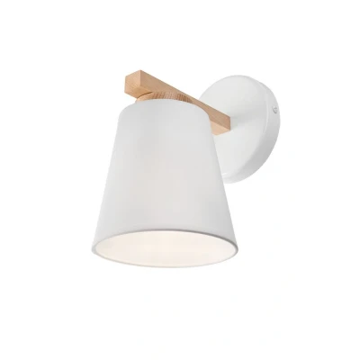 Image of Ellie Dome Wall Light, Fabric Shade, White, 1x E27