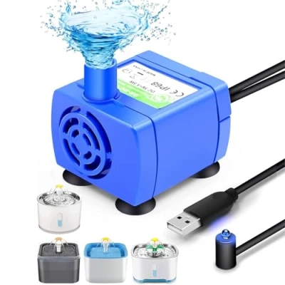 Image of Pet Fountain Pump,UNISOPH Replacement Pump for Flower Cat Submersible Water Ultra Quiet Low Power Consumption Motor Electric Fountains
