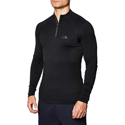 Image of THE NORTH FACE Men&#039;s Sport L/S Zip Neck Longsleeve, TNF Black/Asphalt Grey, S/M