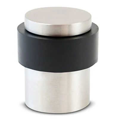 Image of Stoppwerk Door Stop Stainless Steel Buffer Strong Floor Mounted Stopper Spacer for Attachment Ø 3.5cm Height: 4cm