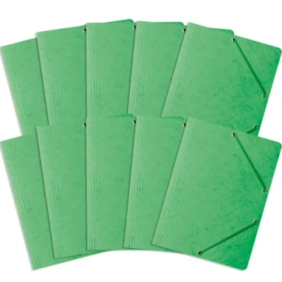Image of A4 Bantex Rubber Portfolio Folders Green (Pack of 10)