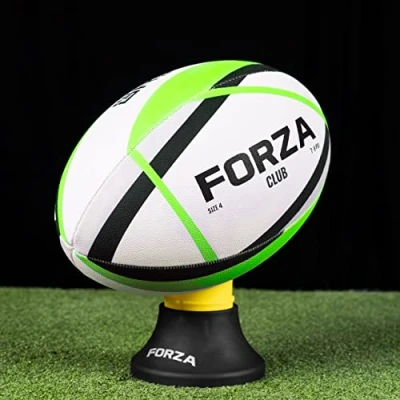 Image of FORZA Match/Training Rugby Balls 7 Multiple Sizes Professional Standard (Size 4, Club Ball (Green))