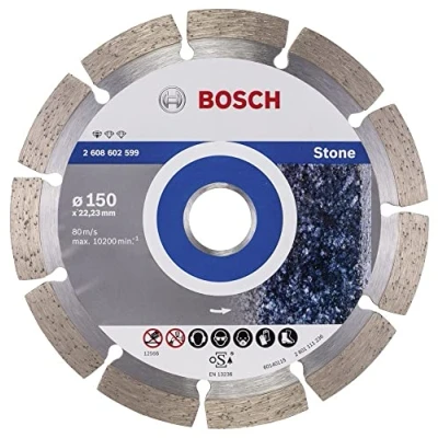 Image of Bosch Professional 1x Diamond Cutting Disc Standard for Stone (for Concrete, Stone, Granite, Ø 150 x 22,23 2 10 mm, Accessories Angle Grinders)