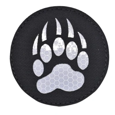 Image of Reflective Morale Patch Tactical Hook Fastener Backing (Pawprint)(Pawprint)