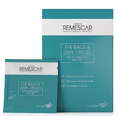 Image of Remescar Eye Bags and Dark Circles Microneedling Patches 17mg x 2 Results in Weeks Single Use Under for Puffy Eyes Self Dissolving Micro Needles