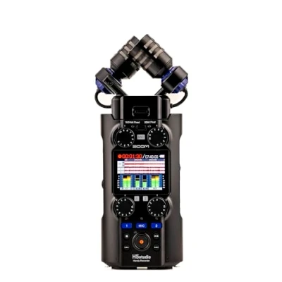 Image of Zoom H5studio Handy Recorder with 6 tracks, adjustable 192 kHz 32 bit float recording studio quality microphones and preamps for pristine sound black