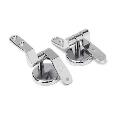 Image of Schläfer 4538023 Universal Toilet Seat Hinges, Pair of Adjustable Brass Replacement Hinges for Tablet, Lid Chrome