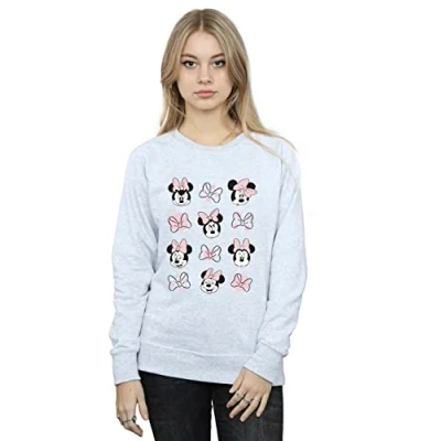 Image of Disney Women&#039;s Minnie Mouse Multiple Sweatshirt Sport Grey Large