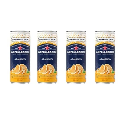 Image of San Pellegrino Sparkling Orange (Aranciata) Drink (12 x 330ml Cans)
